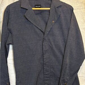 Giorgio Armani Slim Fit Medium checked long sleeve shirt.